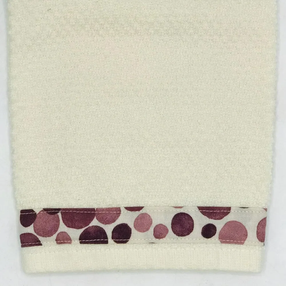 Hanging Kitchen Towel: Faded Plum Purple Dots Topper, Button Closure